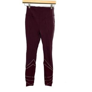 Free People Movement Wine Red Mesh Bottom Leggings